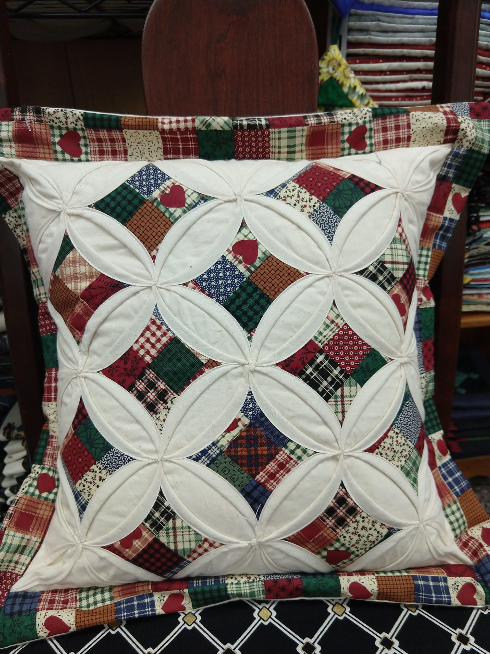 Cathedral Window Pillow - Multi | Family Farm Quilts